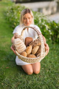 Cropped hand of woman holding chestnuts