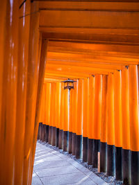 Entrance of temple against building