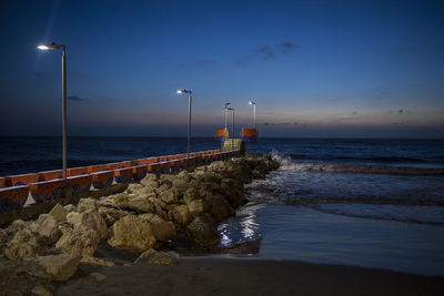 Pier stretching into the caribbean ocean in cartagena