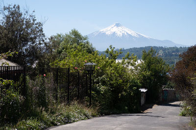 Scenic view of mountains against clear sky