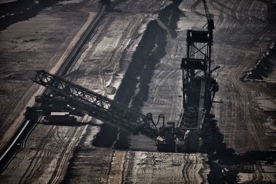 High angle view of mining site 