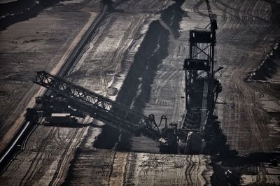 High angle view of mining site 