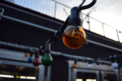 Close-up of illuminated lamp