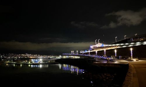 Illuminated city at night