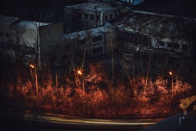 View of illuminated building at night