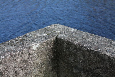 High angle view of stone on shore