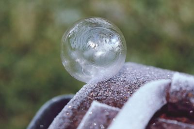 Close-up of crystal ball