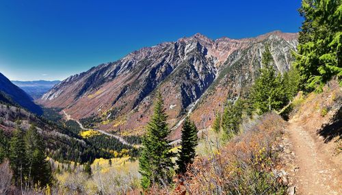 White pine lake trail salt lake valley in little cottonwood canyon, wasatch rocky mountain utah