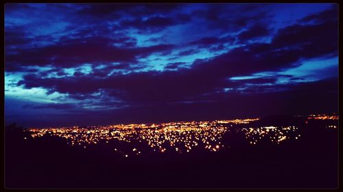 View of illuminated cityscape at night