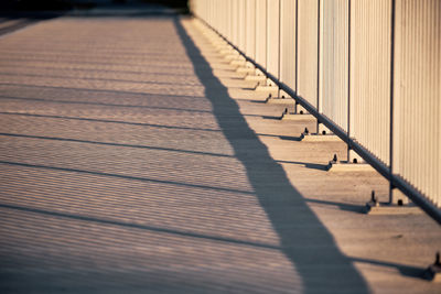 Surface level of boardwalk on footpath