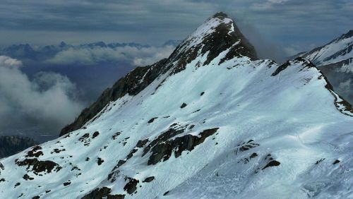 Scenic view of snowcapped mountain range