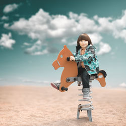 Full length of boy standing on land