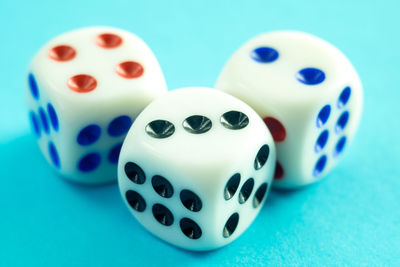 High angle view of various balls on table