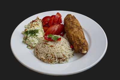 Close-up of meal served in plate