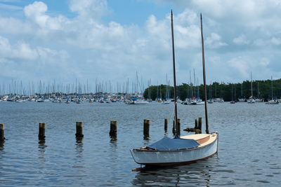 Boats in harbor