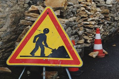 Close-up of road sign