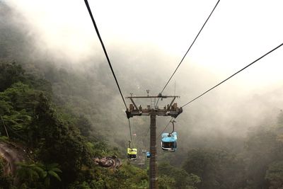 Overhead cable car against sky