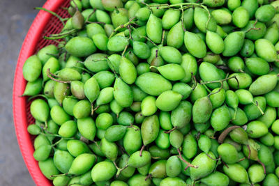 High angle view of fruits for sale in market