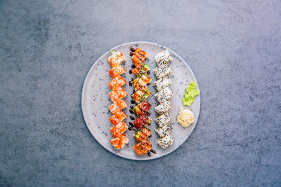 Directly above shot of fruits in plate