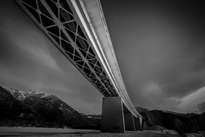 Low angle view of suspension bridge