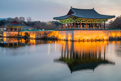 Reflection of building in lake