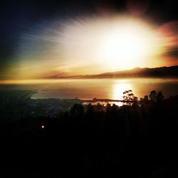 Scenic view of sunset over river