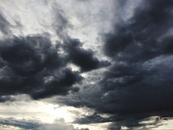 Low angle view of storm clouds in sky