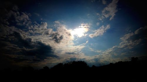 Low angle view of silhouette trees against sky during sunset