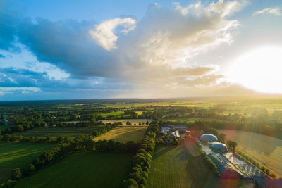 Aerial view of landscape against sky