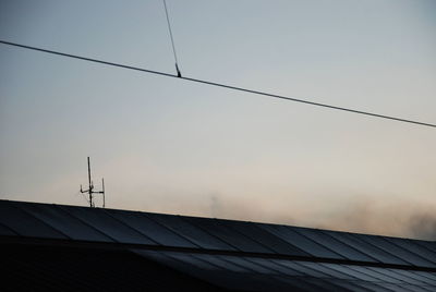 Low angle view of roof and building against sky