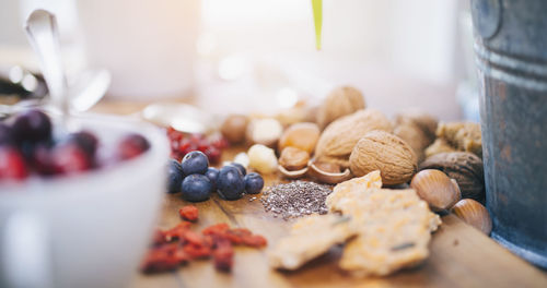 Close-up of fruits on table