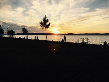 Scenic view of sunset over sea