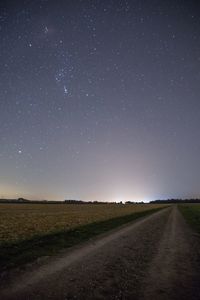 View of country road at night