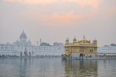 View of temple against sky during sunset