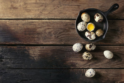 High angle view of fruits on table