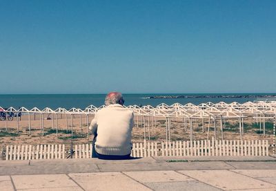 View of sea against clear sky