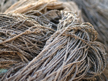 Close-up of tied up ropes