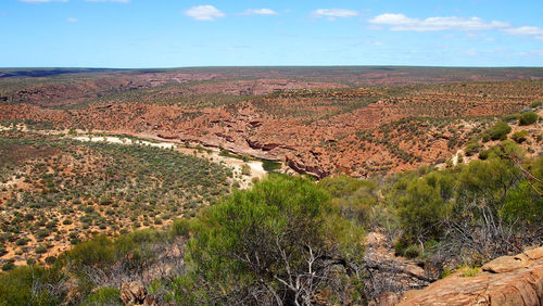 High angle view of landscape against sky