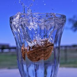 Close-up of drink in glass on table