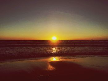 Scenic view of sea during sunset