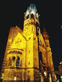 Low angle view of building at night