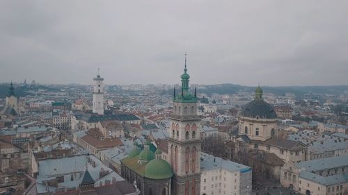 Aerial view of buildings in city