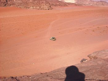 High angle view of people on desert