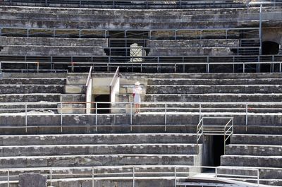 Low angle view of woman.on steps