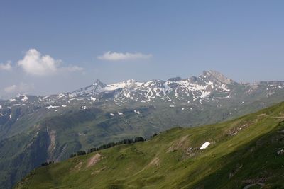 Scenic view of mountains against sky