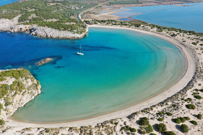 High angle view of beach