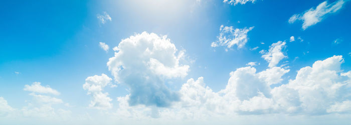 Low angle view of clouds in blue sky