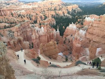Aerial view of rock formations