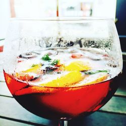 Close-up of drink on table