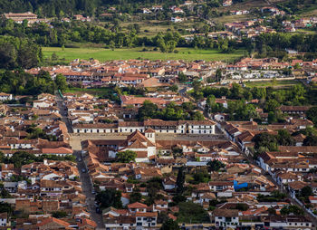 High angle shot of townscape